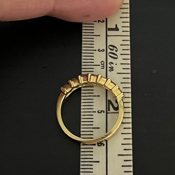 14k solid gold and diamond half eternity band - Picture 3 of 7